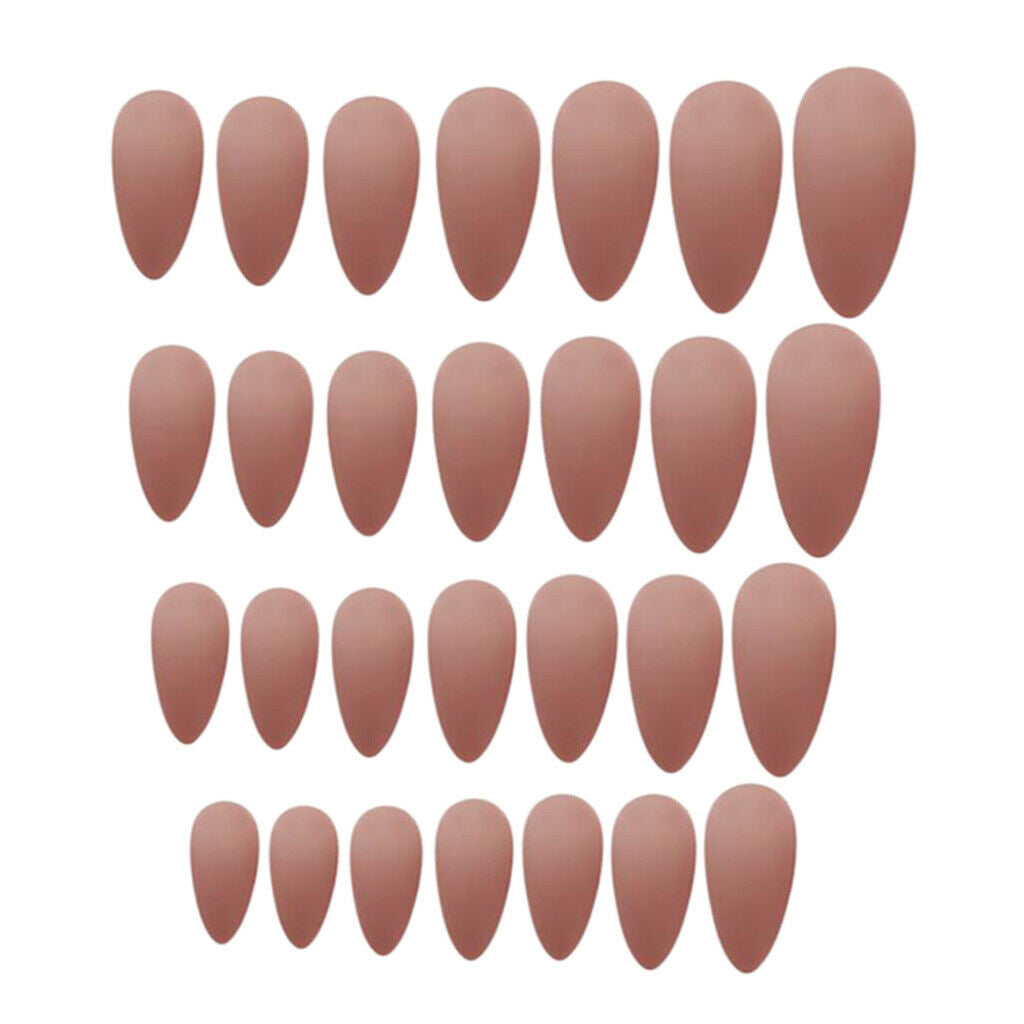 48Pcs Matte Ballerina Pure Color Matte Full Cover False Nails Art Tips Sets
