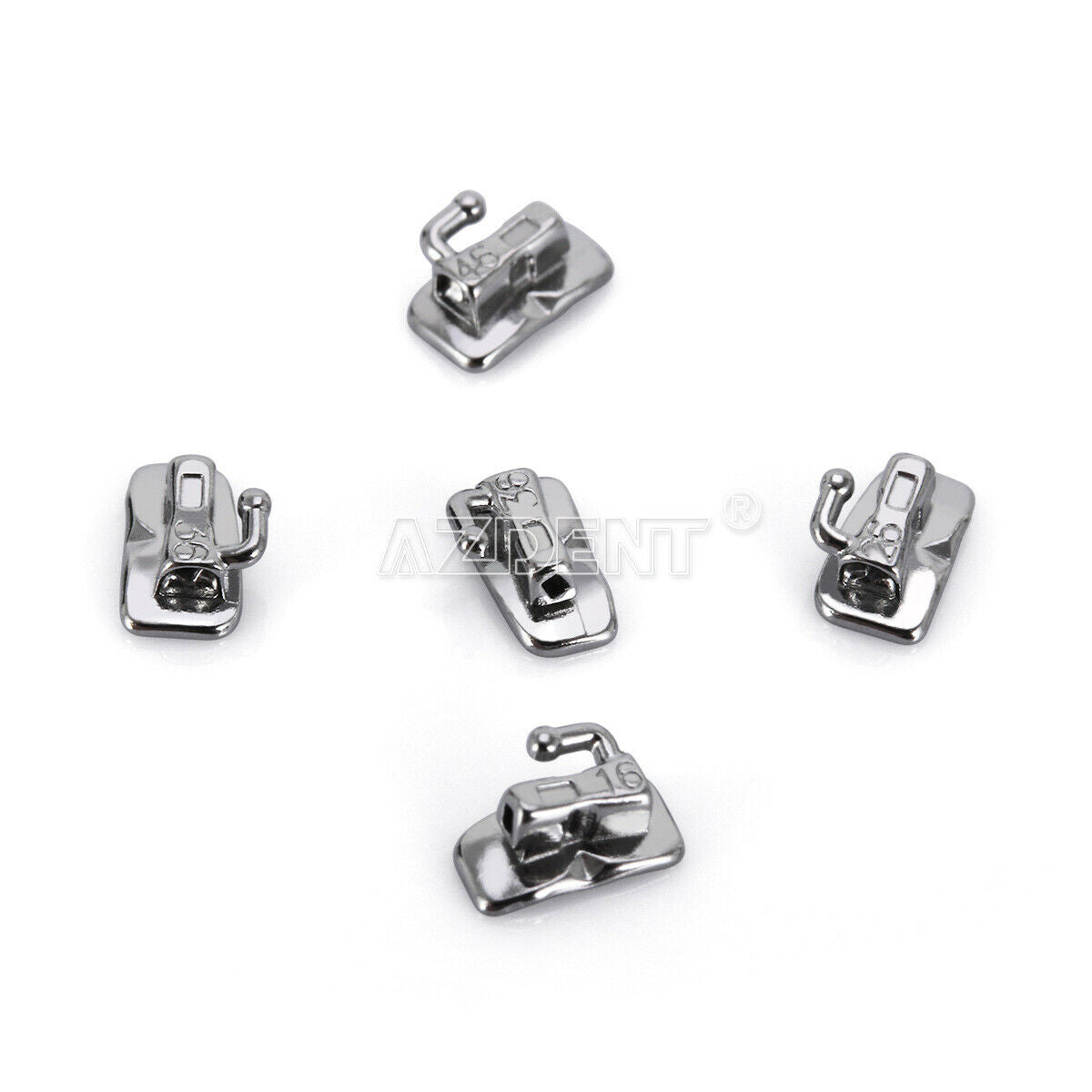 50 Set Dental Ortho 1st Molar Sgl MBT.018 Buccal Tube N-Conv Monoblock Bondable