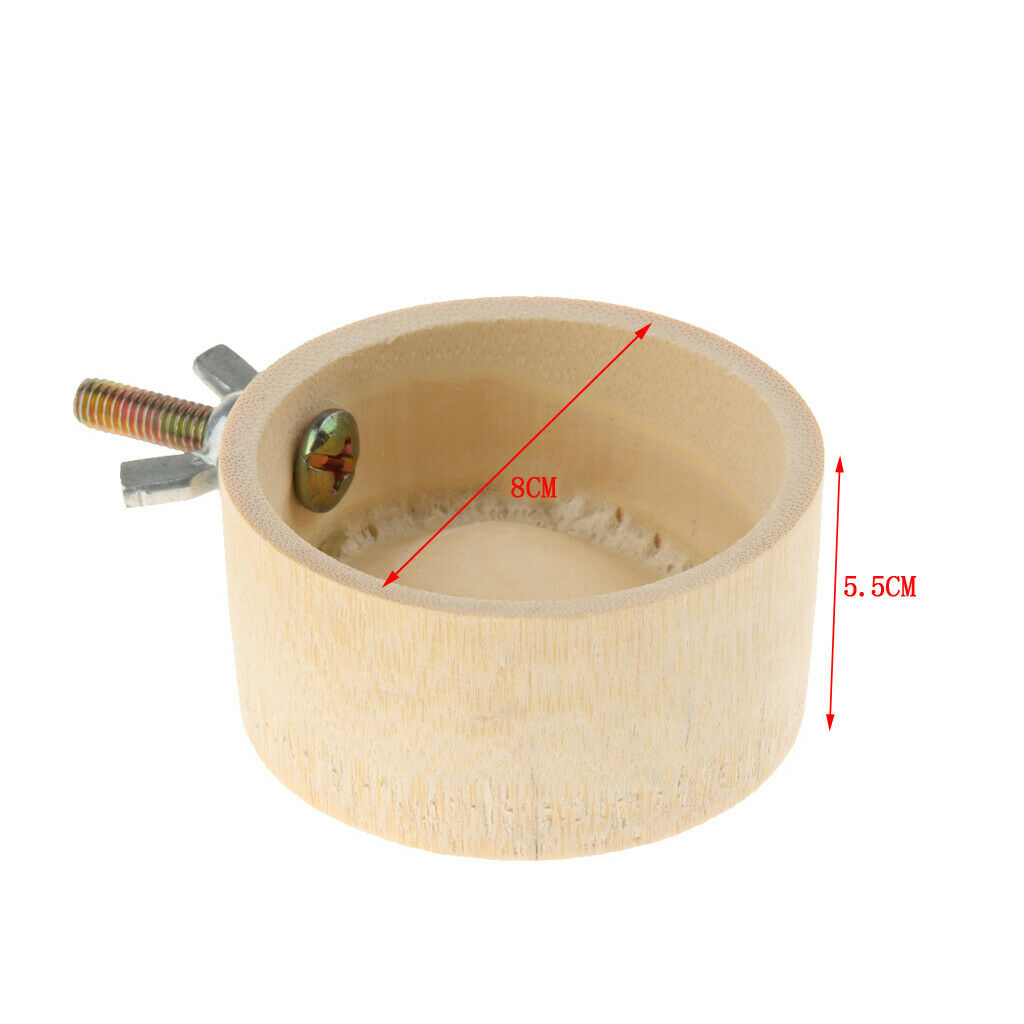 1 Pair Hamster Bowls, Food and Water Bamboo Bowls for Rodents Gerbil Hamsters
