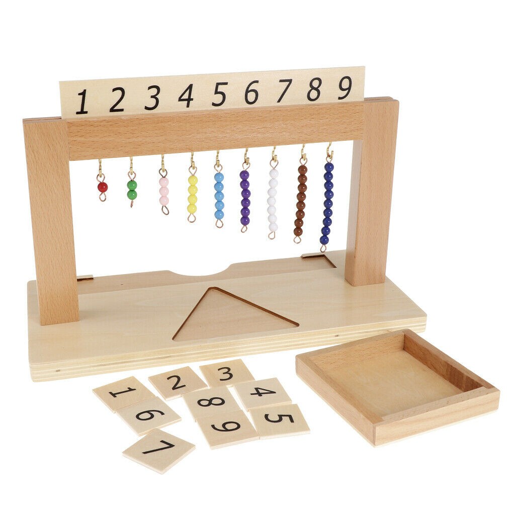 Math Learning Game Bank Game 1-9 Numbers Beads And Number Cards Set