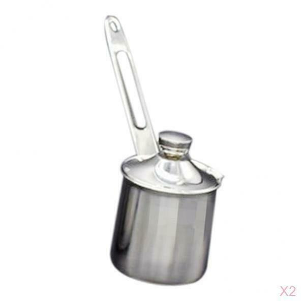 2Pcs 200ml Capacity Stainless Metal Turkish Coffee Pot Pitcher with