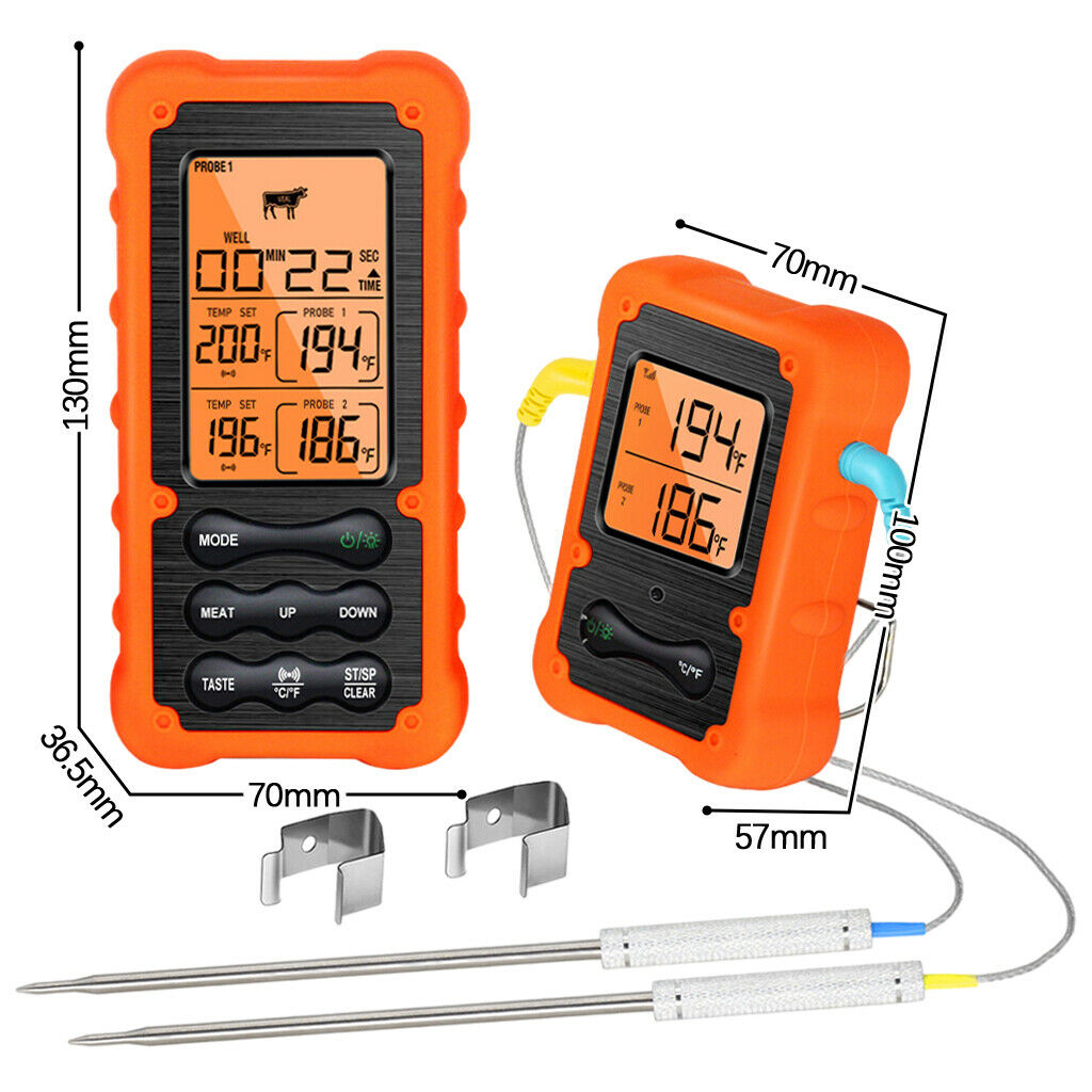 Food Meat Themometer Wireless Meat Thermometer for Smoker Oven Kitchen BBQ