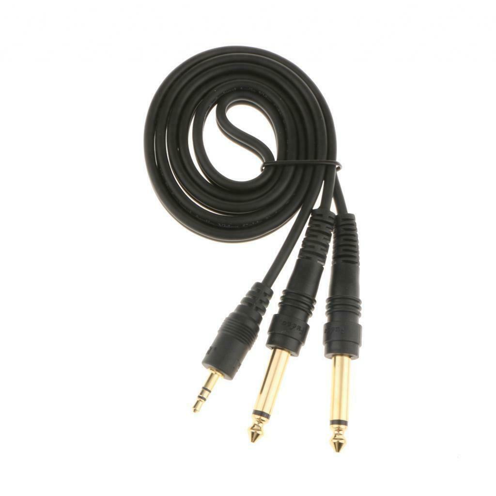 2Pcs 3.5mm Jack Plug To Dual 6.5mm Jack Adapter Male To Male Audio Cable 1m