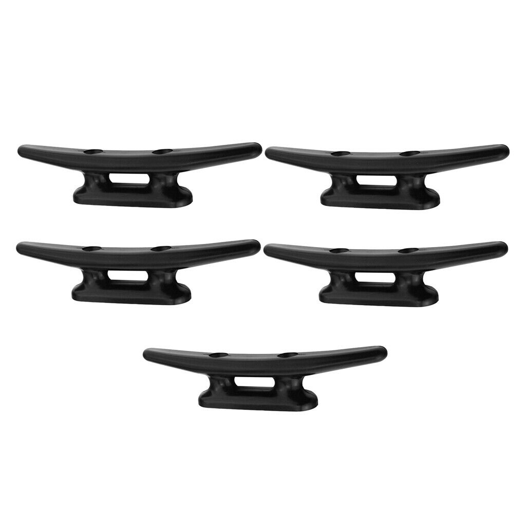 5x Durable Nylon Boat Yacht Deck Line Dock Rope Cleat/Cleats 4"/98mm Black