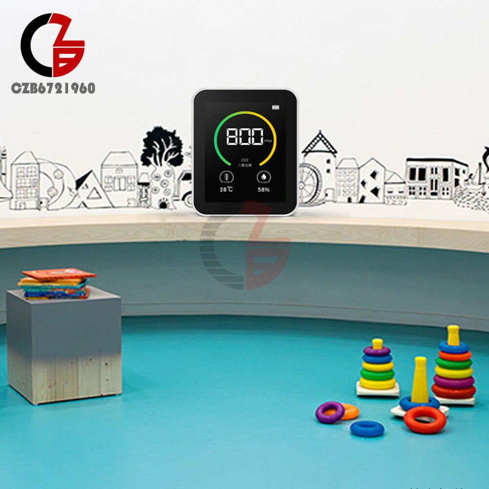 Co2 Carbon Dioxide Detector Meter PPM/TFT Color Indoor Air Quality Monitor Alarm