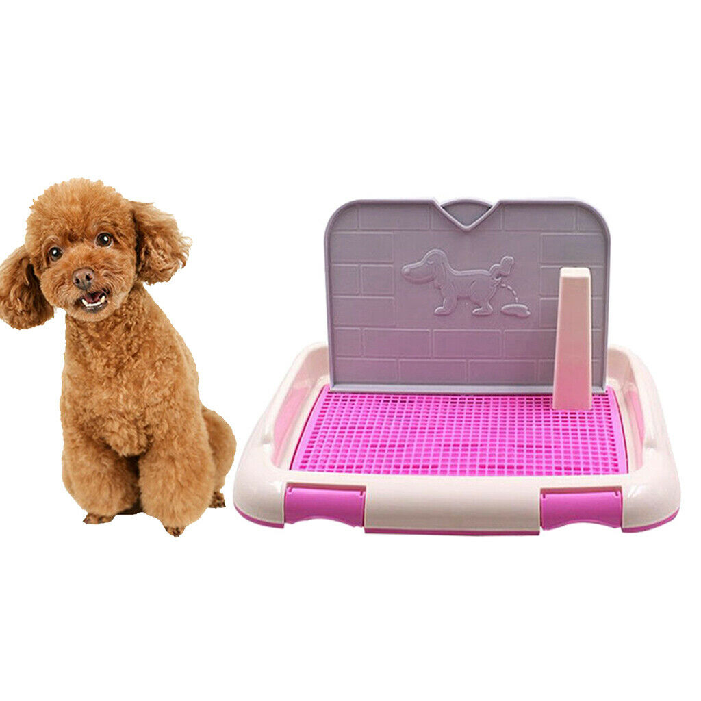 Pet  Mat Toilet w/ Wall Indoor House Keep Clean S Pink
