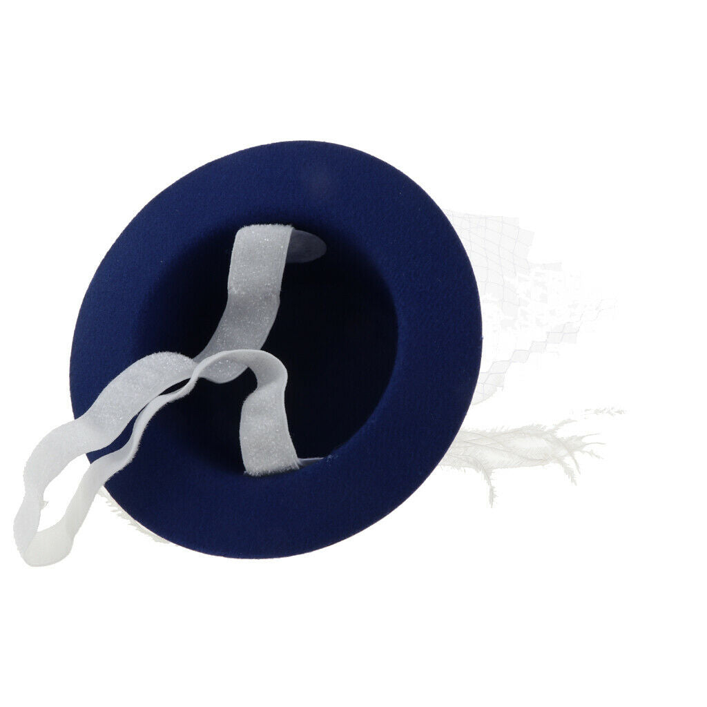 Rose Feather Hat Child Mini Top Hat Fascinator Feather Headpiece  Blue