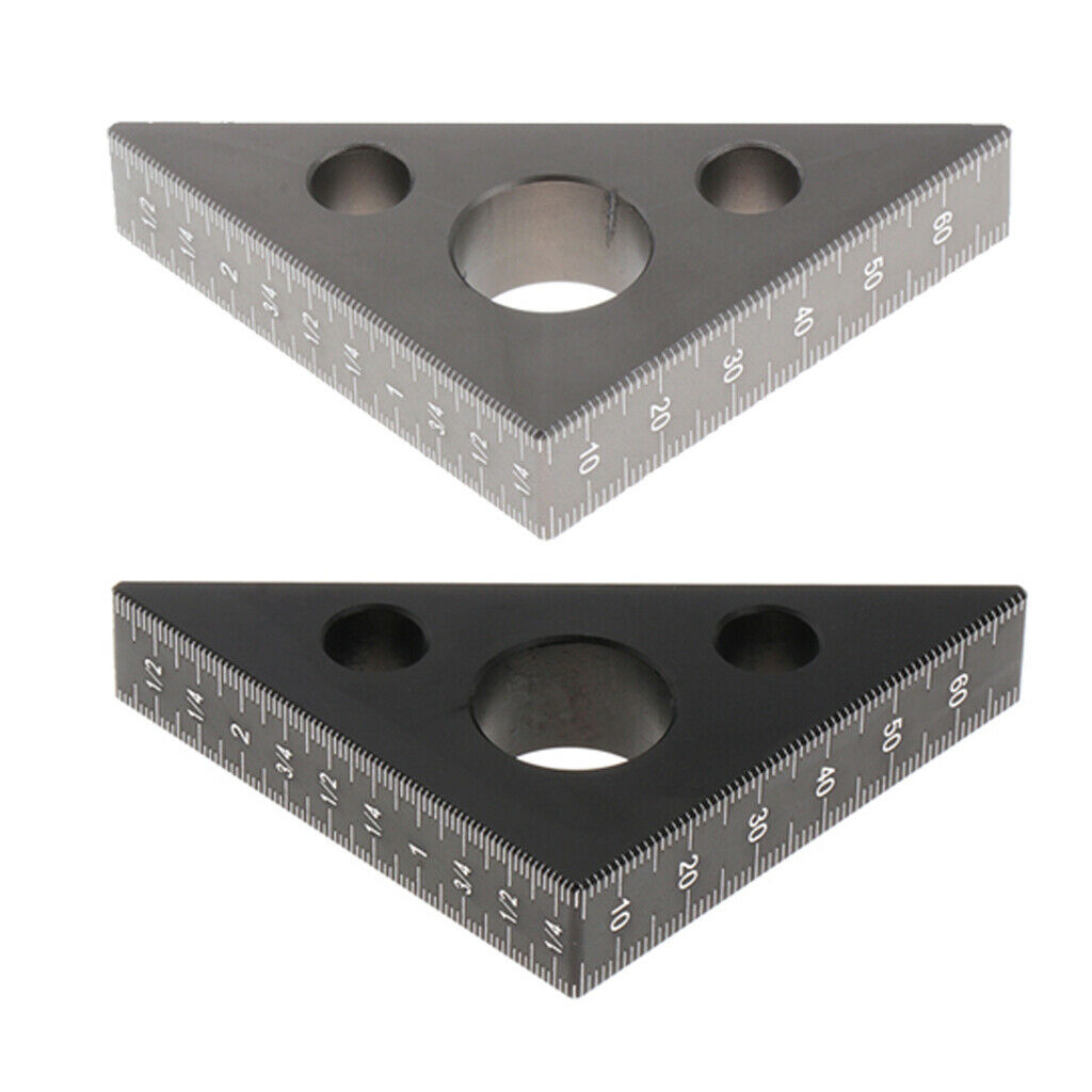 2 lot Metric Aluminum Alloy Woodworking Triangle Square Pressional Easy-Read