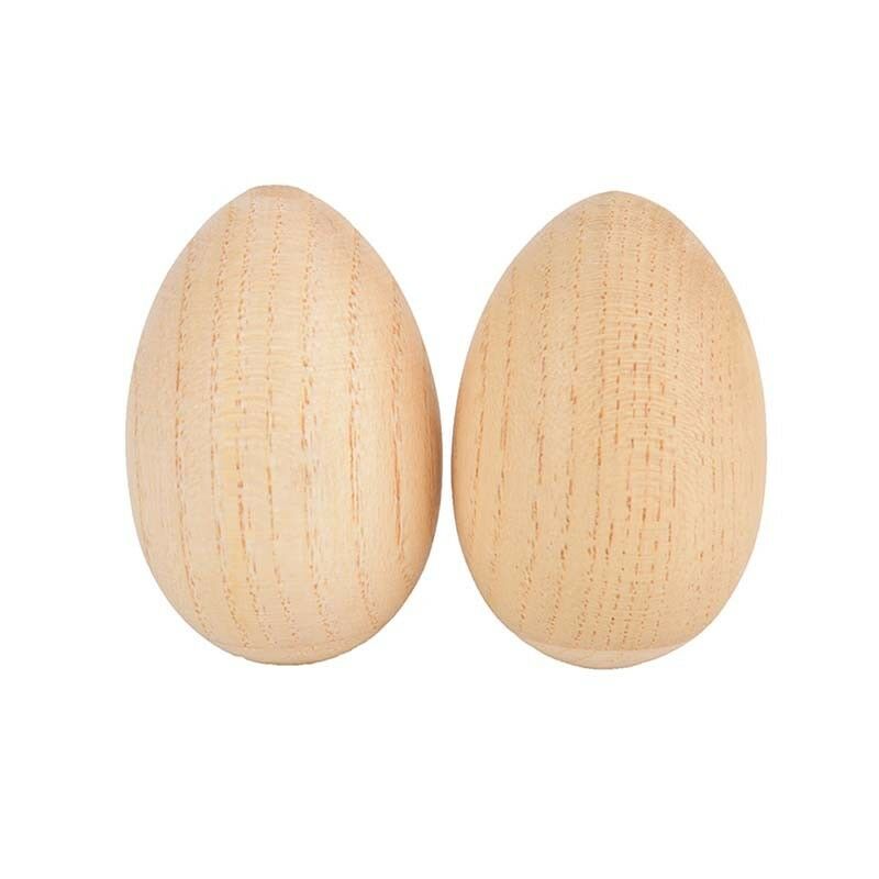 2pcs Musical Percussion Instruments Wooden Egg Shakers Rhythm Rattle For Kids Lt