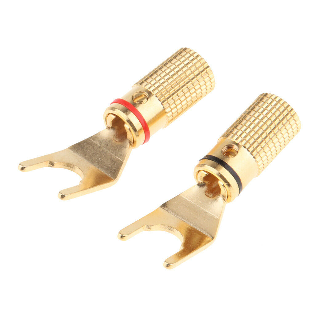 Prettyia   2x   Speaker   Banana   Y   U - Type   Spade   Plug   Screw   Type