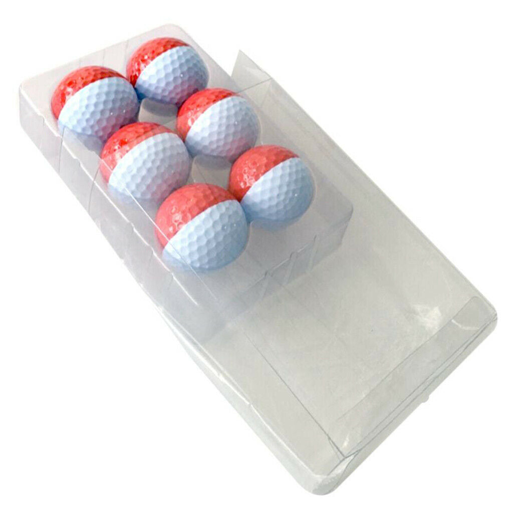 6pcs Golf Ball for Match Practice Play Golfer Gift Red White
