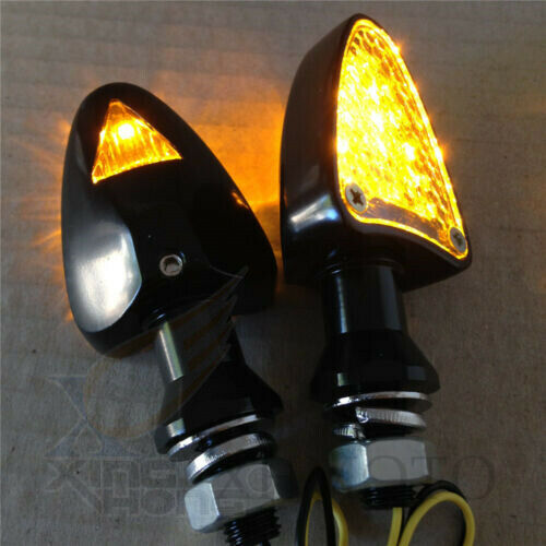 10mm LED Dual Sport Turn Signal Indicators Blinkers Lights Black base Clear lens