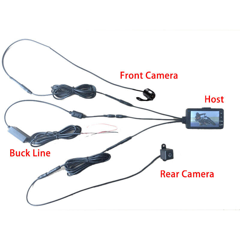 3'' LCD Dual Action Camera Motorcycle DVR Video Recorder Dash Driving Camcorder