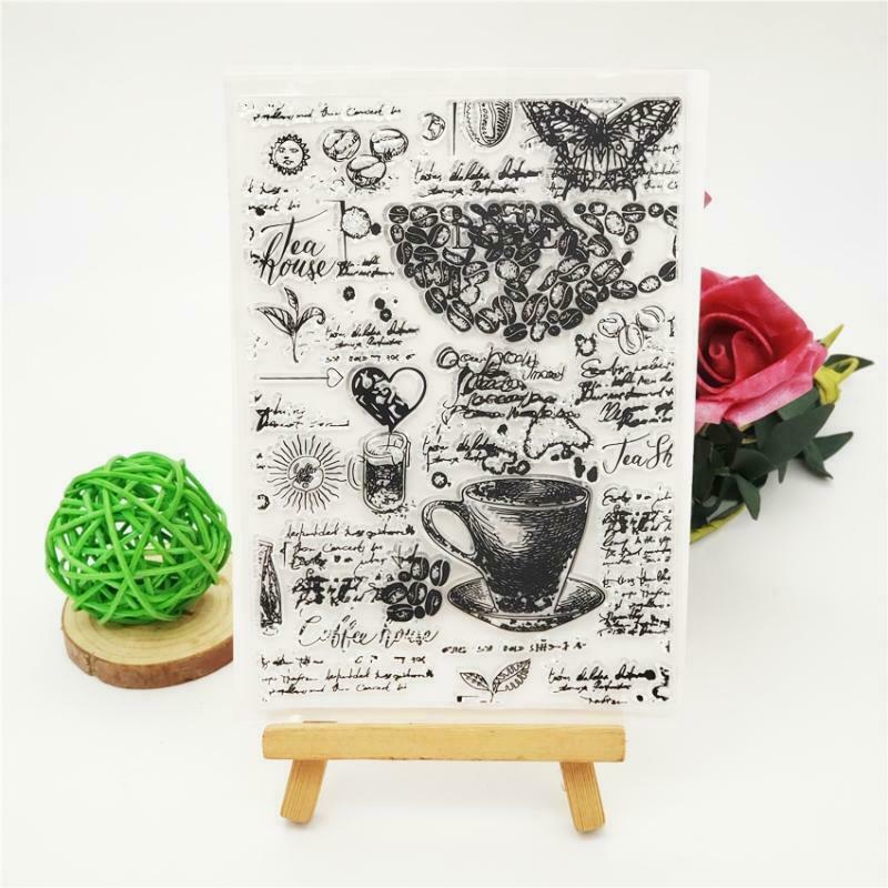 Coffee Silicone Clear Seal Stamp DIY Scrapbooking Embossing Photo Album Decor