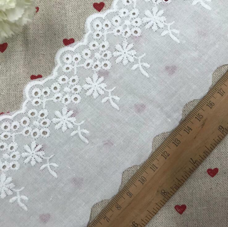 5 Yards Soft cotton embroidery Flower Lace Trim Sewing clothing Accessories