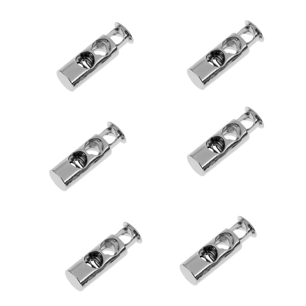 6 lot Cylinder Cord Locks Clamp Laces Stopper Toggle Ends Paracord Slider