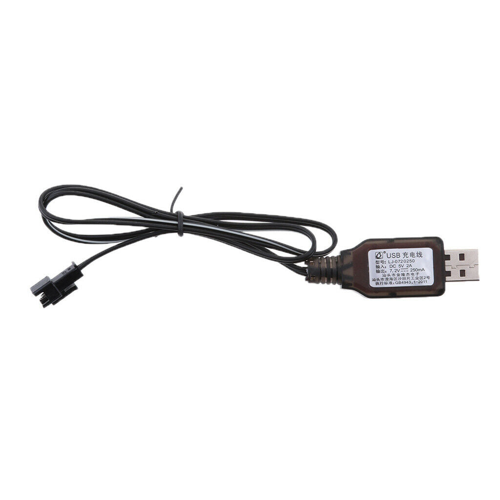 7.2V USB to SM 2Pin NI-MH NI-Cd Battery Fast Charger Cable for RC Drone Toys