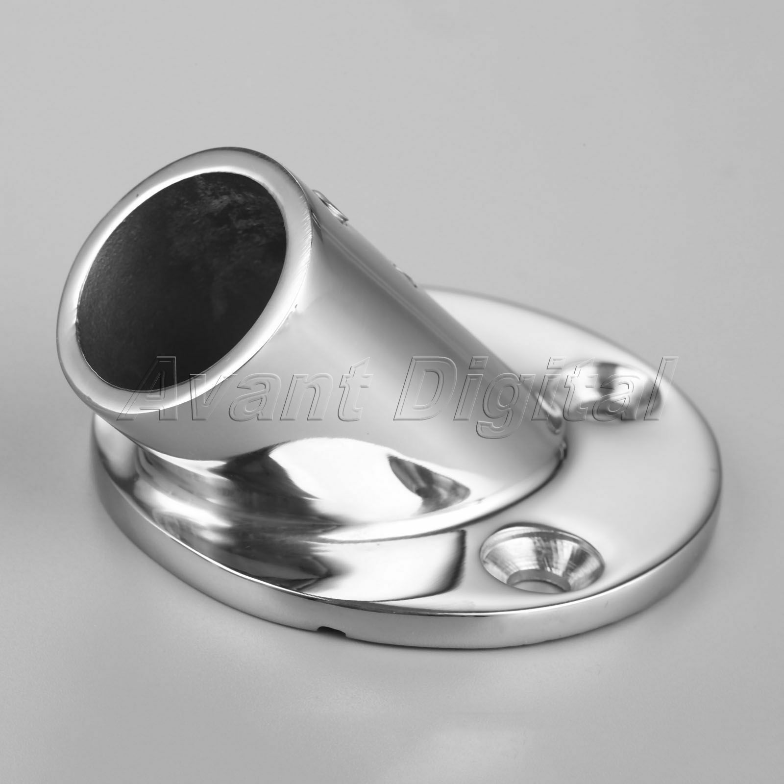Stainless Steel Rail Fit 1" 45 Degree Round Base Boat Marine for 1" Tube/Pipe