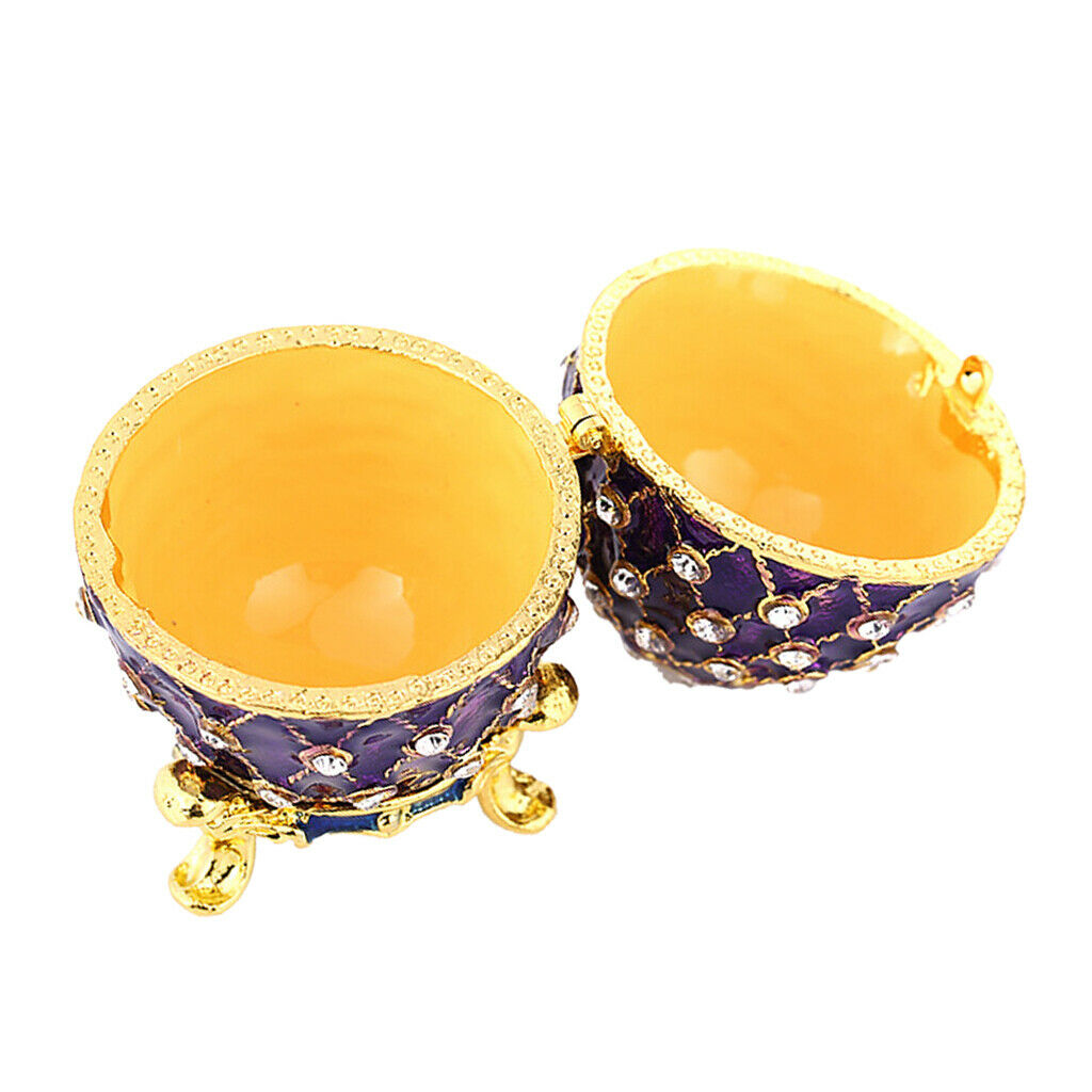 Creative Easter Egg Jewelry Box Rhinestone Trinket Holder Storage Desk Decor