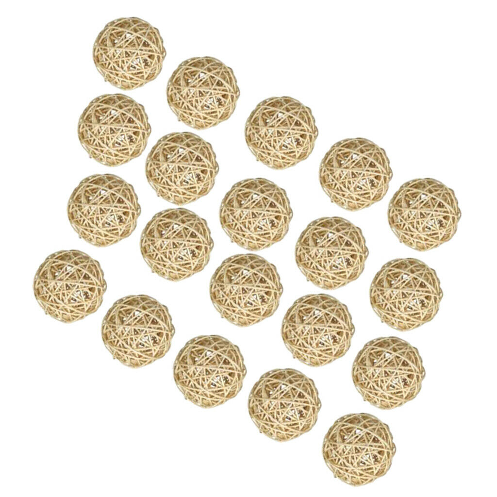 20pcs Wicker Rattan Balls, Garden,Wedding,Party Decorative Craft,Vase Filler