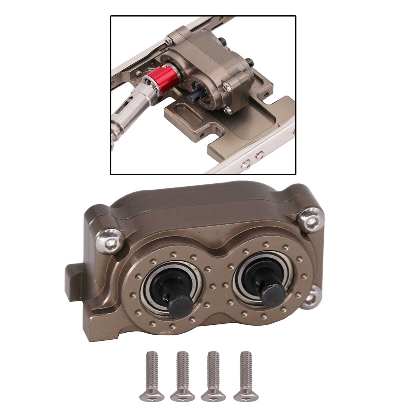 Transfer Case Fit for SCX10 90046 1:10 Off-Road RC Crawler Accessory Parts