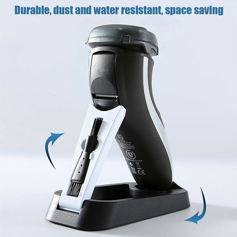 Shaver Holder Folding Anti-Slip Water Drainage Base Stand With Cleaning Brus IE