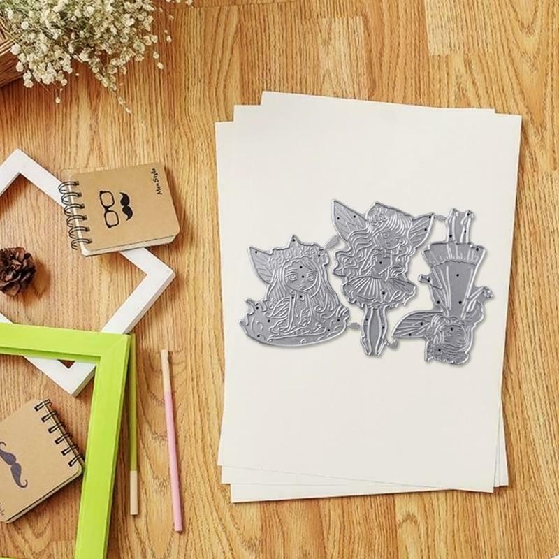 Three Flower Fairies Carbon Steel Cutting Dies DIY Scrapbooking Photo Album Card