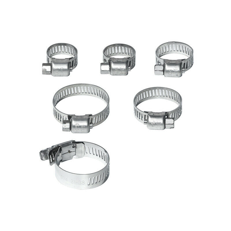 40Pcs Hose Clamp Stainless Steel Single Ear Clip Rings 7-44mm w/Screw Driver Box