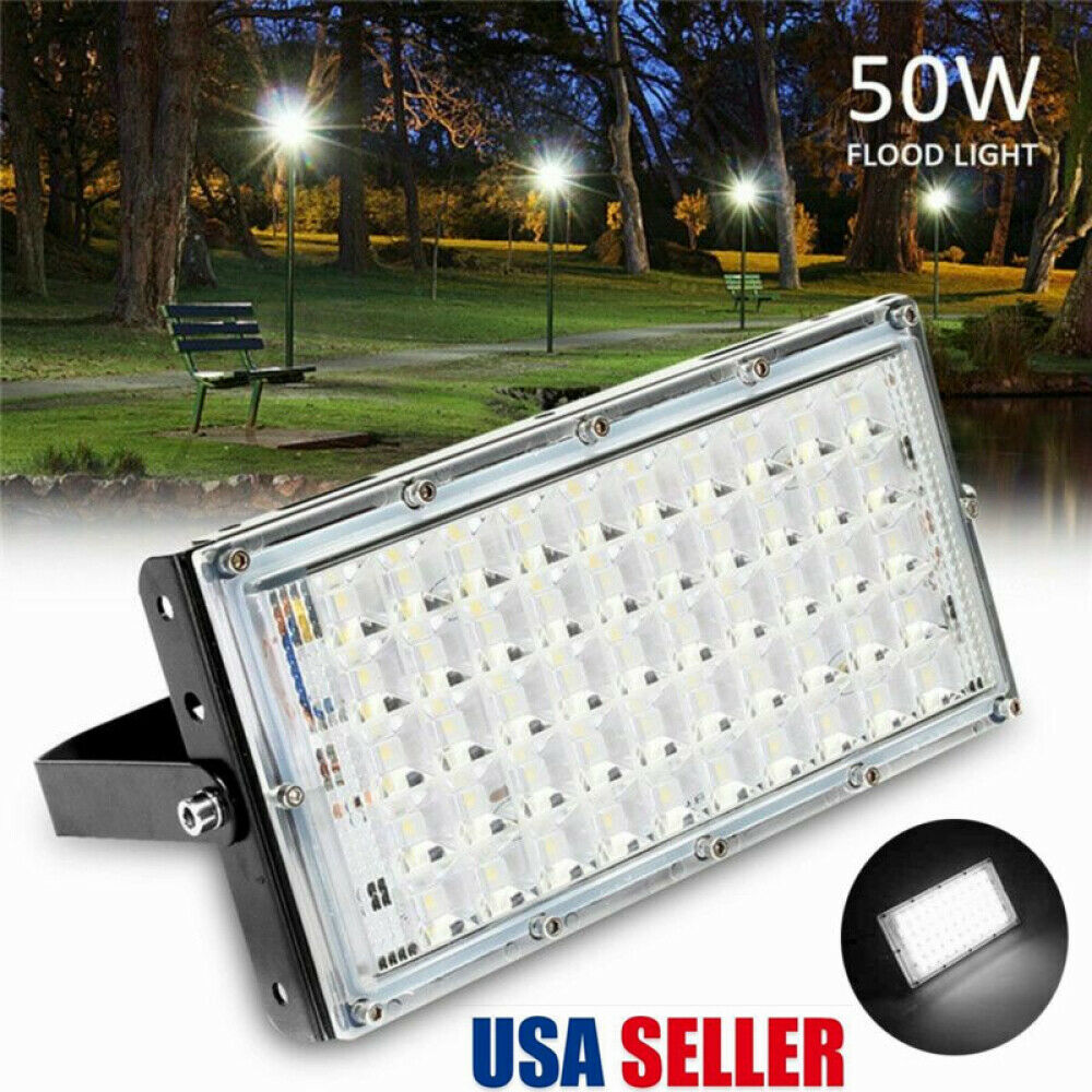 new 50W LED Flood Light 4000LM Super Bright Security Lights Waterproof White New