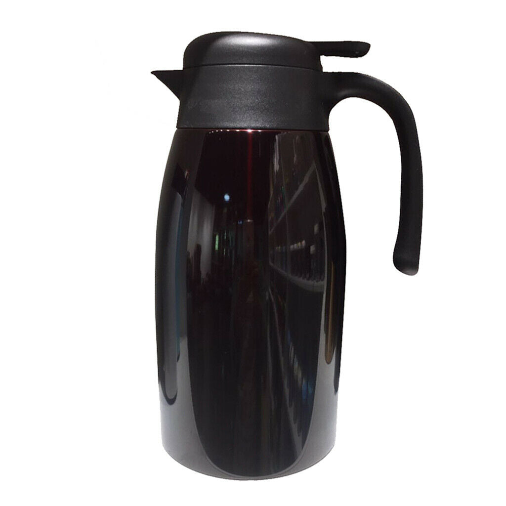 2L Insulation Thermal Coffee Carafe Water Bottle Pot Tea Kettle Black