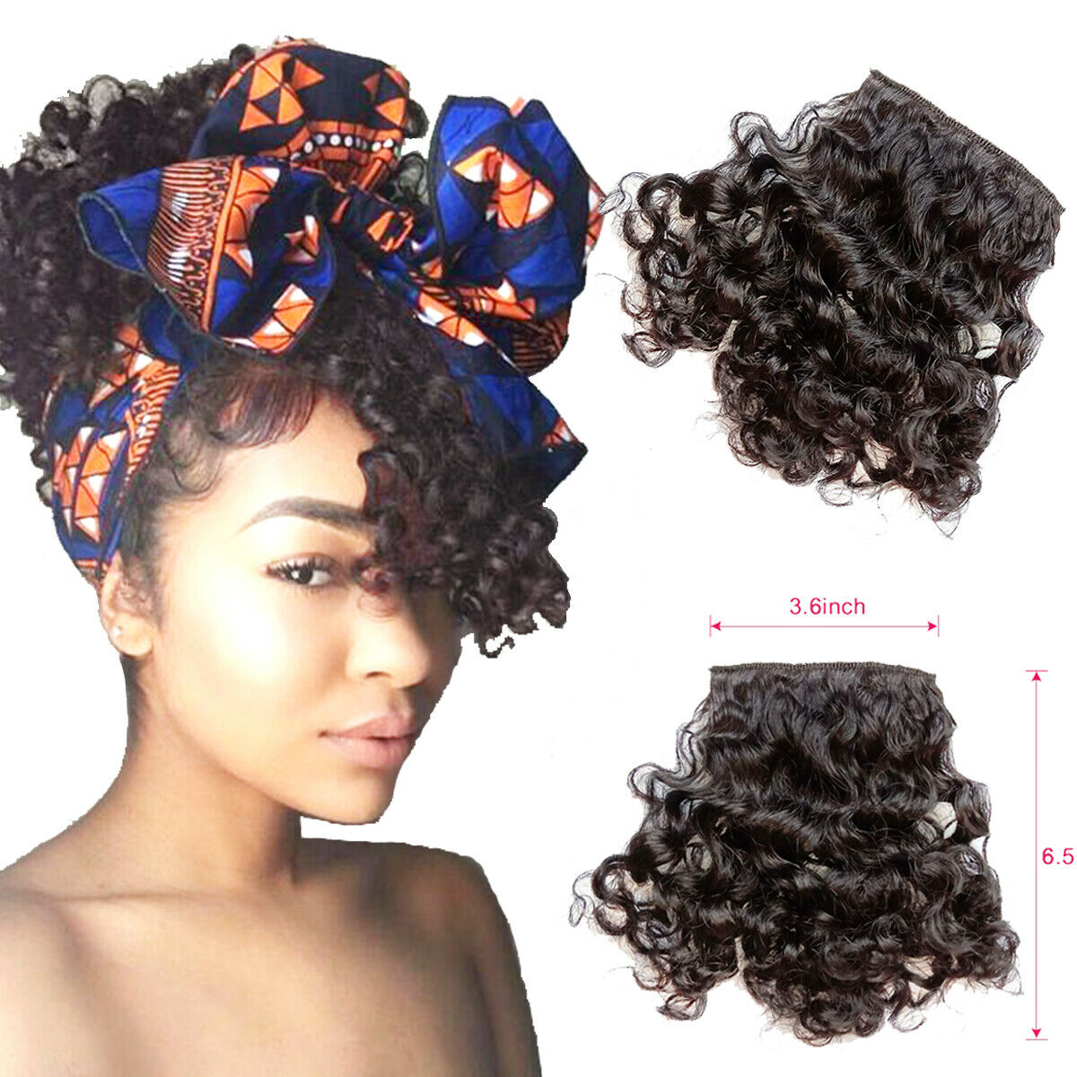 Natural Curly Front Fringe Bangs 100% Human Hair Clip on/in Hairpiece Extensions