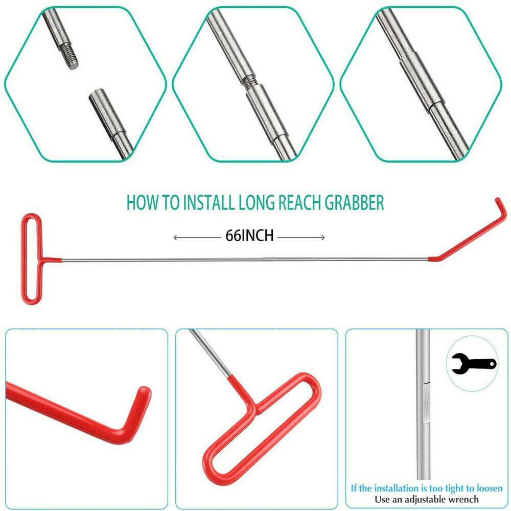 12Pcs Long Reach Grabber with Air Wedge Bag Pump Non Marring Wedge for Car Tool