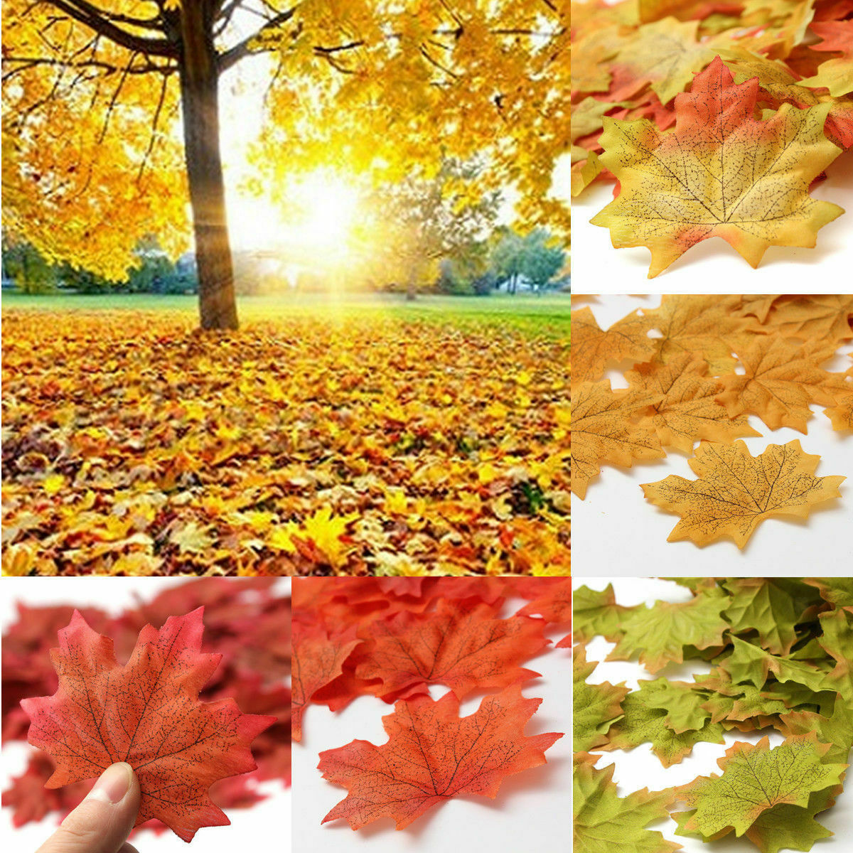 Artificial Maple Leaf Fall Autumn Leaves Wedding Party Confetti 200 Pieces
