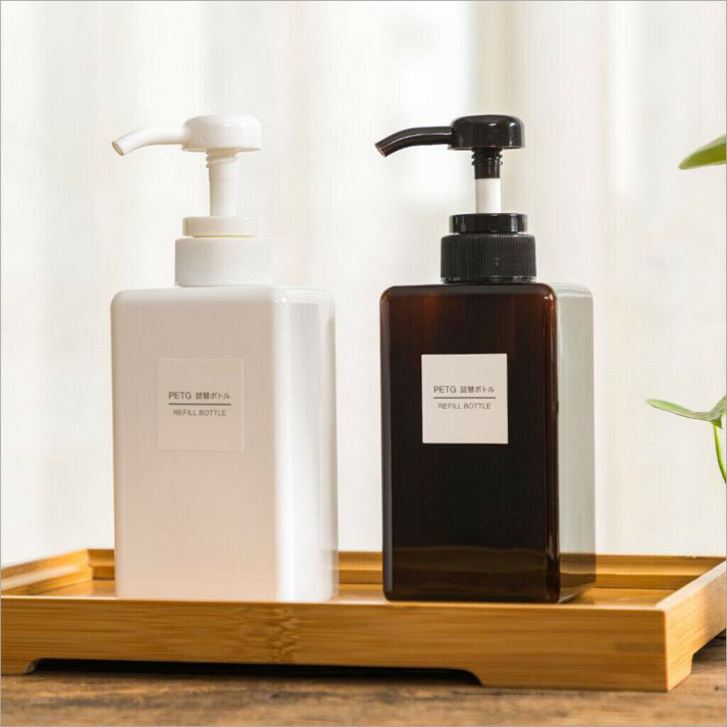 2pcs 150ml Foaming Soap Dispenser Cosmetic Containers Bottles Brown/White