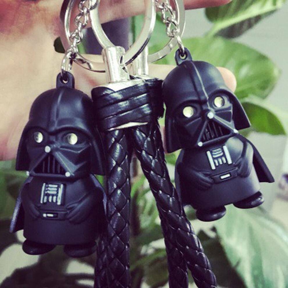 1x Keyring With Sound Light Up LED Wars Darth Vader Keychain Gift Christmas new~