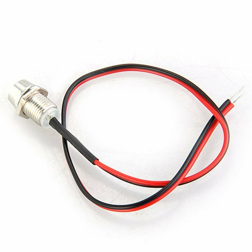 10* Red 8mm 12V LED Indicator Lamp Warn Light Pilot Dash Panel Car Truck Boat US