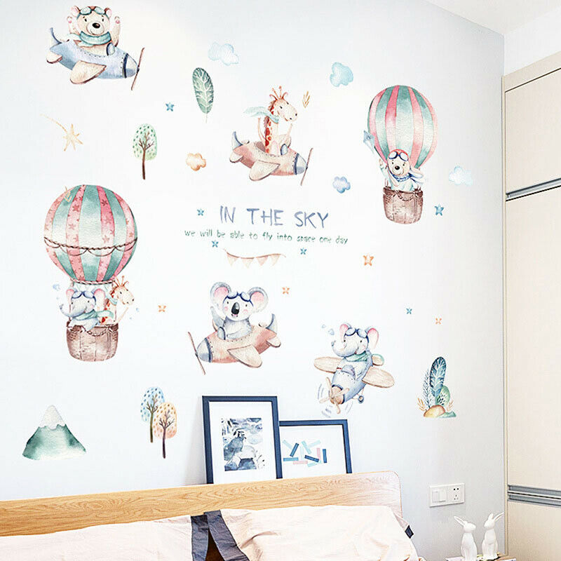 Animal Wall Stickers For Kids Room Nursery Vinyl Wall Decals Murals Home .l8