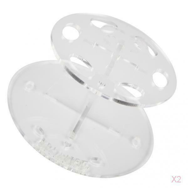 6 Slot Oval Makeup Brush Holder Dryer Rack Organizer Cosmetic Shelf Clear