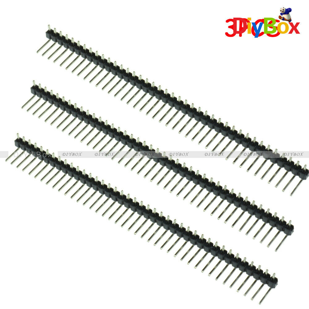 3PCS 40 Pin 2.54mm Right Angle Single Row Male Pin Header Strip PCB For Arduino