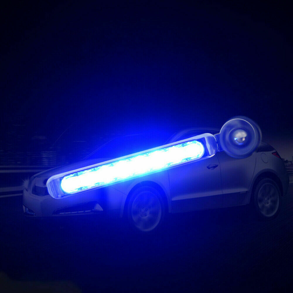 2Pcs Car Auto Wind Powered 8 LED Daytime Running Light Fog Motor Blue Lamp Bulbs