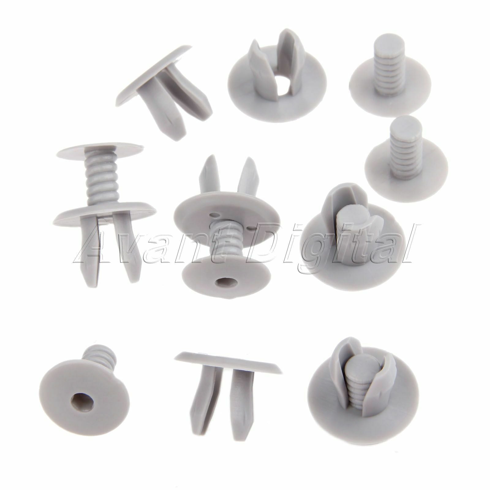 100Pcs Auto Car Gray Plastic Fastener Door Panel Clips for  T4 T5 Transporter