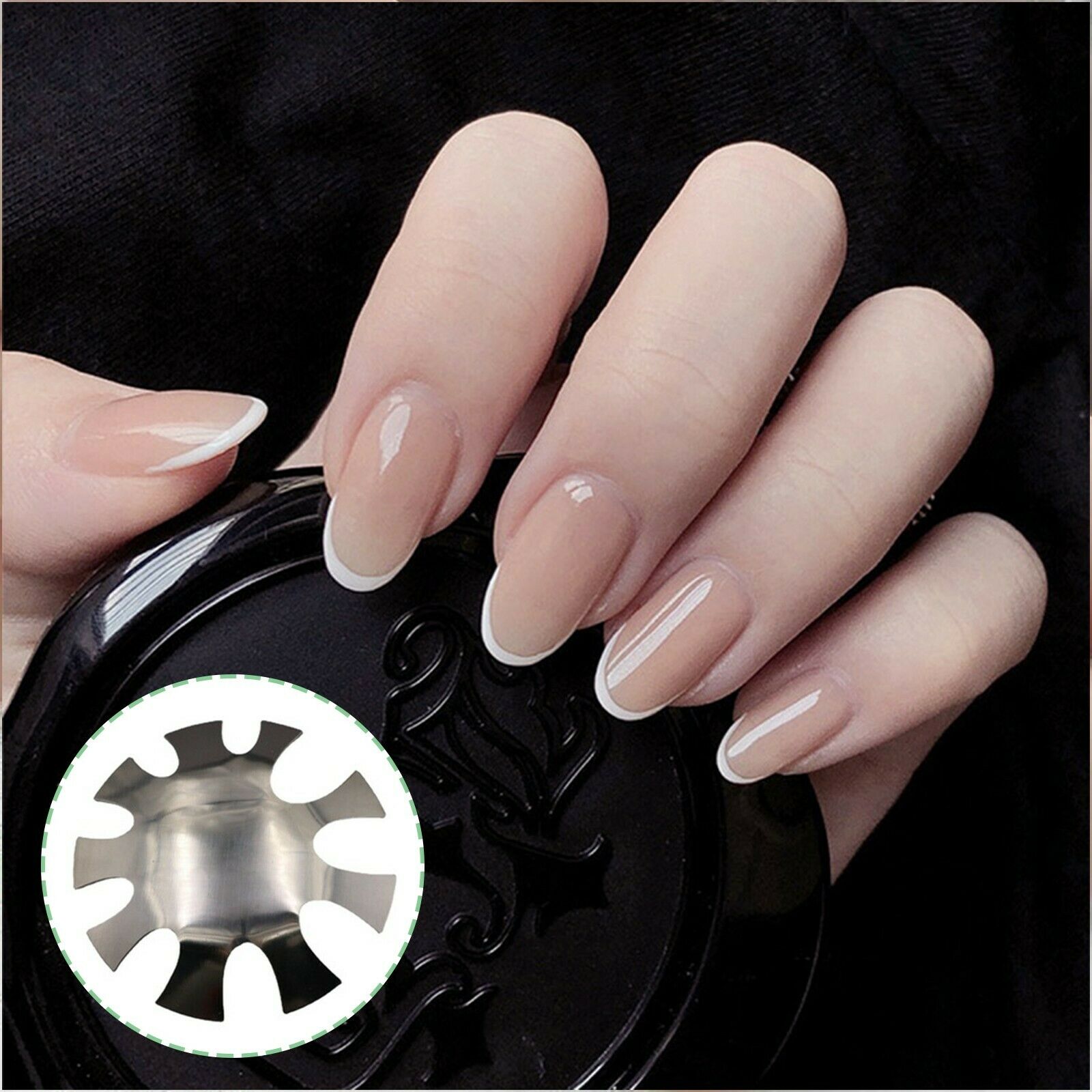 Waterproof Nail Cutter Plate French Manicure Nail Art Making Stainless Steel