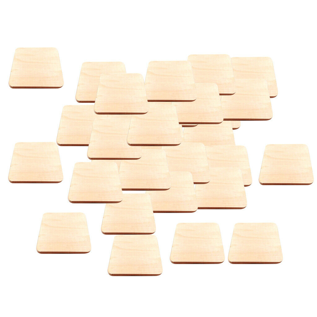 50 Pack Square Unfinished Log Wooden Pieces DIY Wooden Crafts DIY 1.6inch