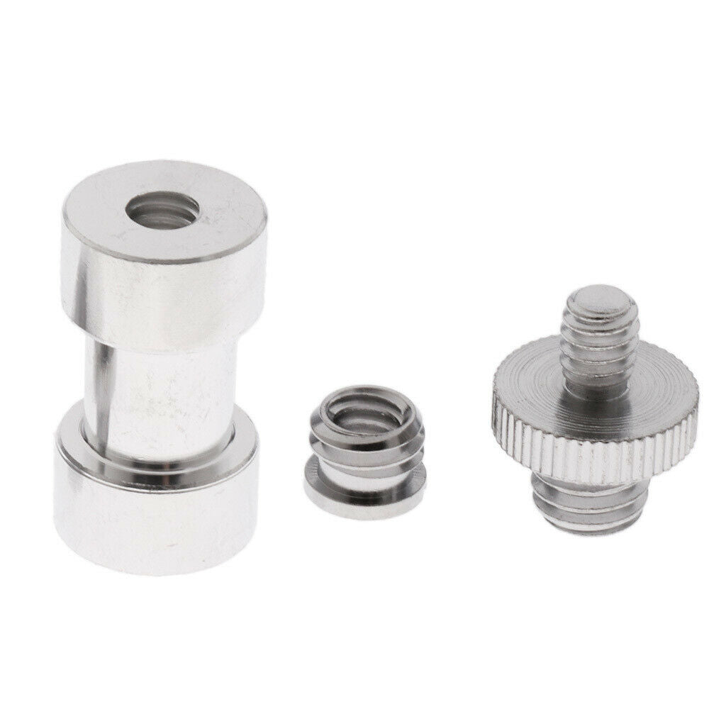 3 Pieces 1/4" 3/8" Metal Threaded Umbrella Spigot Screw Converter Adapter for