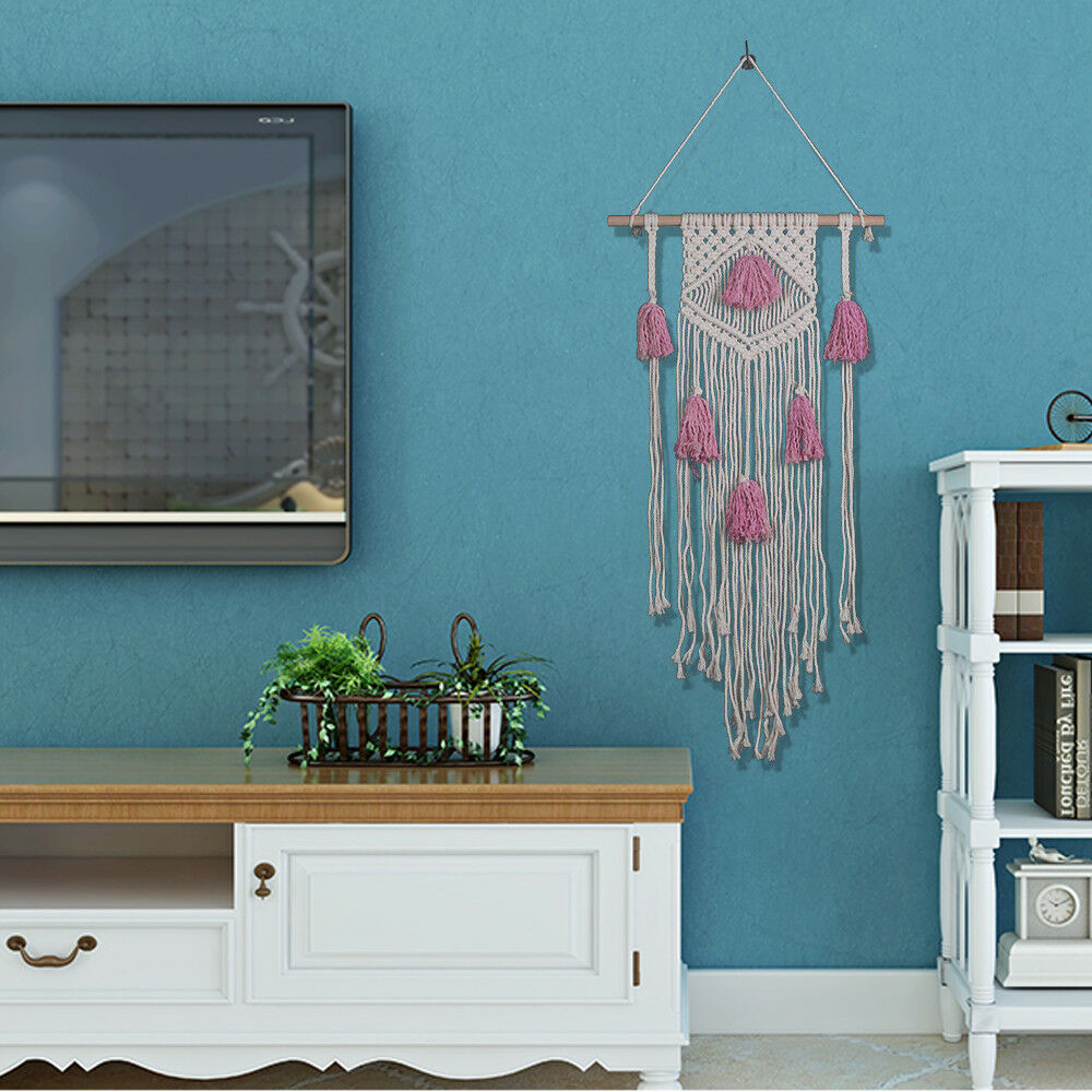 Pink Handmade Macrame Wall Hanging- Woven Wall Art- Macrame Tapestry-Boho Wall D