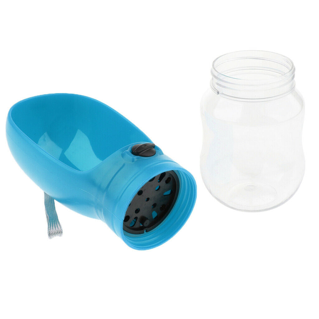 Portable Outdoor Travel Pet Dog Leakproof Water Bottle Drinking Bowl Blue