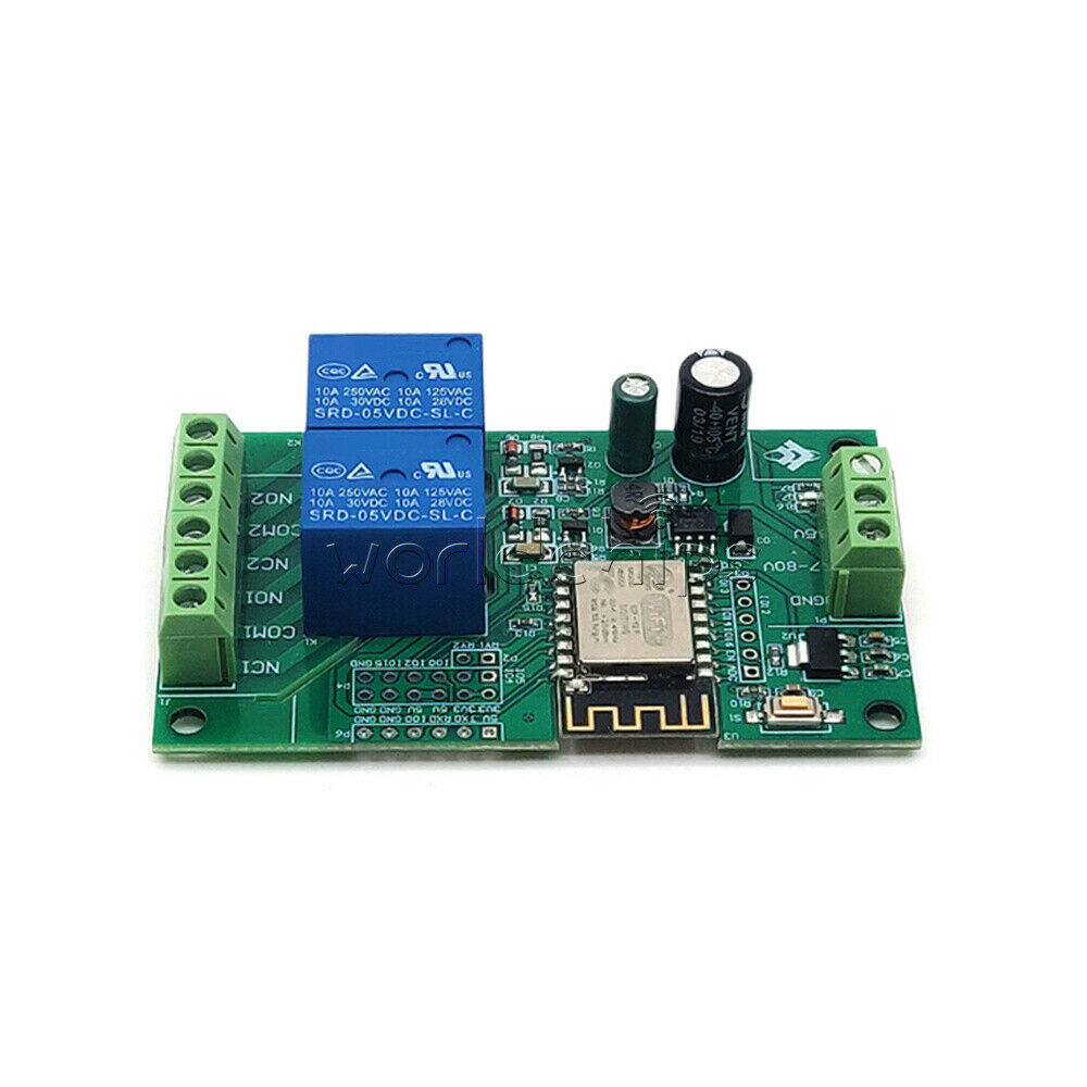 ESP8266 WIFI Dual Channel Relay Module 5V Power Supply ESP-12F Development Doard