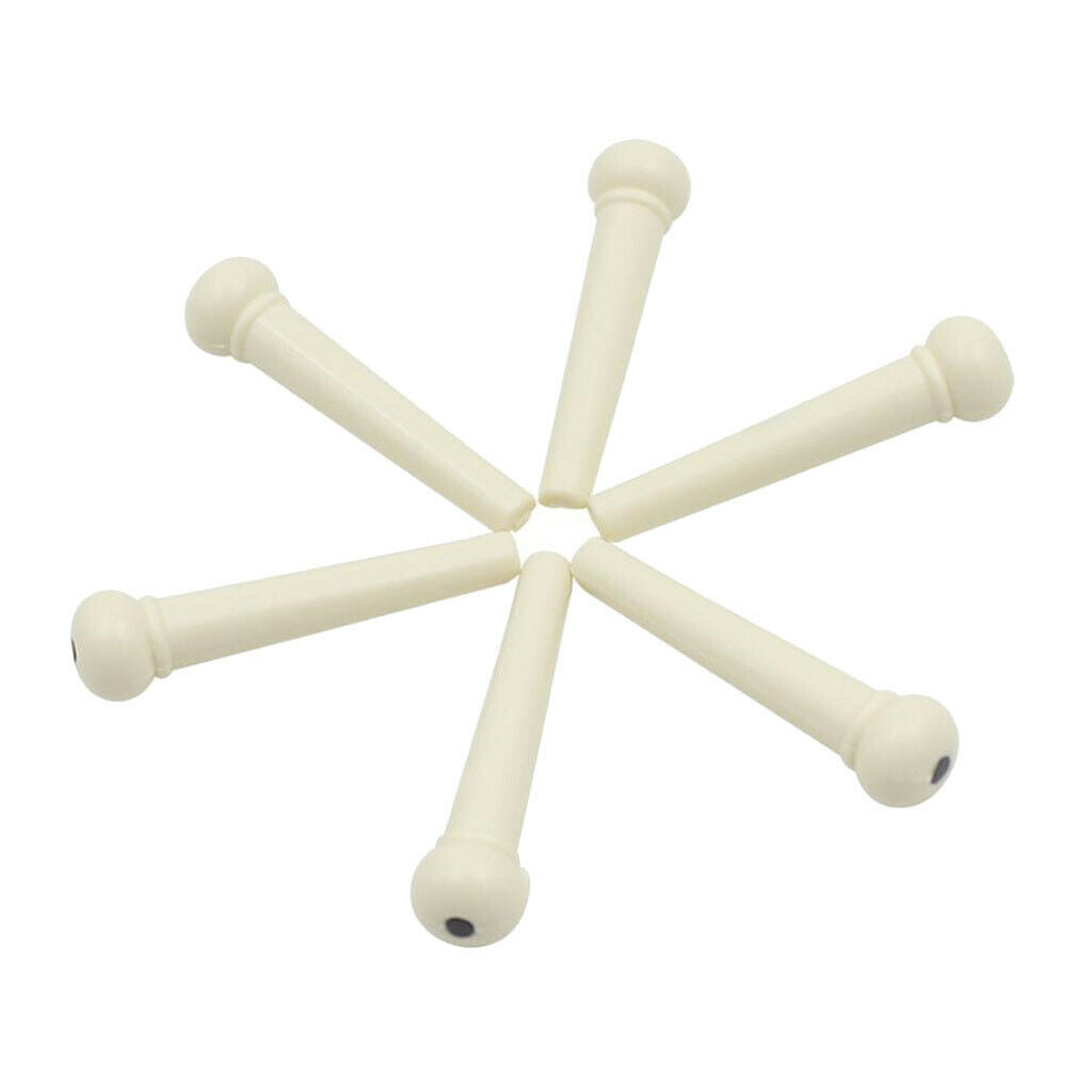 6 Pieces Wooden Guitar Replacement Bridge Pins 40 X  10 Mm