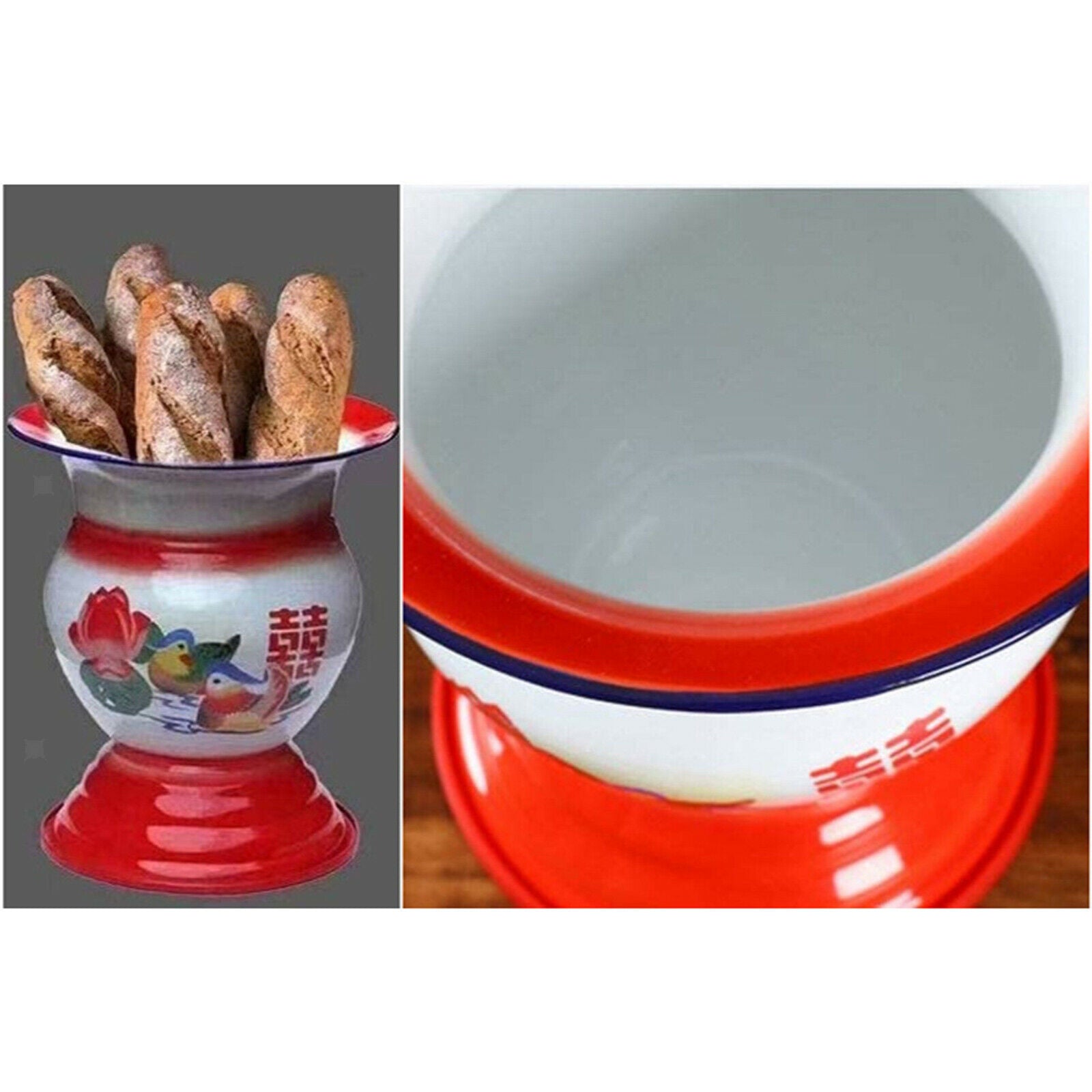 Chinese Fruit Basket Enamel Bowl Rack Champagne Stand Kitchen Dining Table