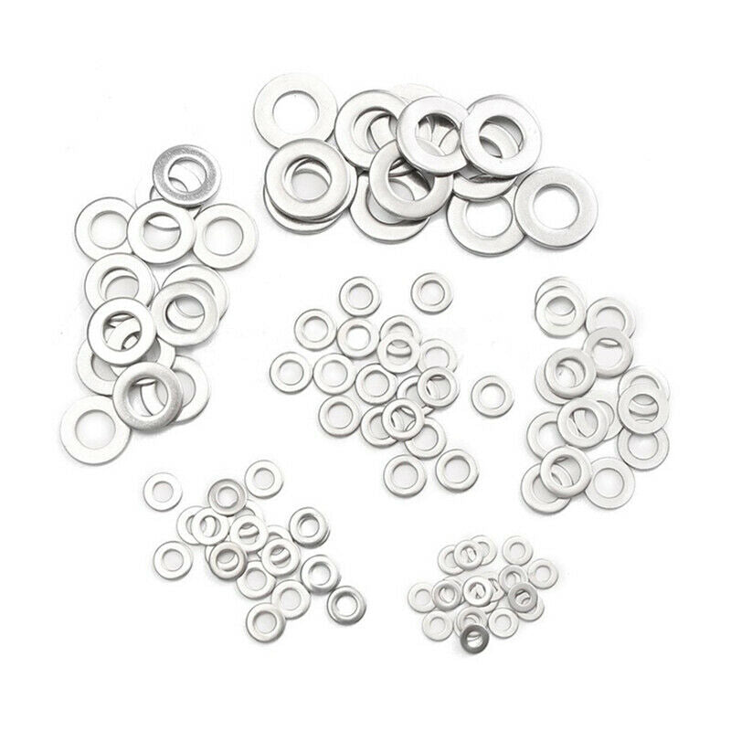105pcs 304 Flat Stainless Steel Washers M3 M4 M5 M6 M8 M10 for Screws Repair KY2